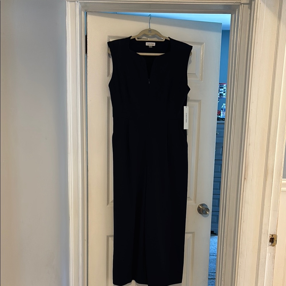 Calvin Klein navy  Sleeveless Sheath Maxi Dress jumpsuit